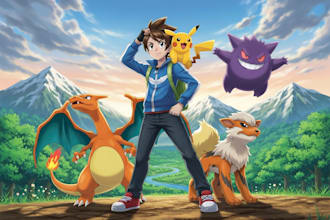 draw you as a pokemon trainer and your team with background