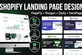 design shopify landing page with shogun pagefly zipify gempage