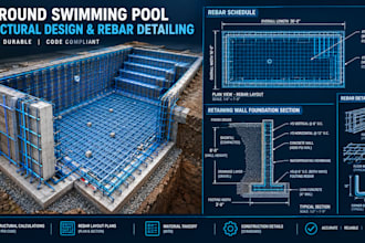 do swimming pool structural design and rebar detailing