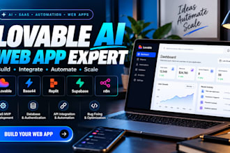 build lovable ai website,n8n automation, supabase, replit web app, base44 expert