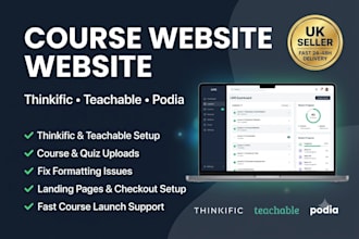 build format or fix your thinkific teachable and podia course website