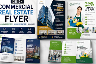 design commercial real estate flyer cleaning service business leaflet brochure