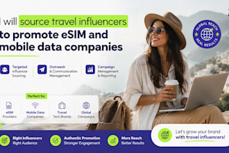 source travel influencers to promote esim and mobile data companies