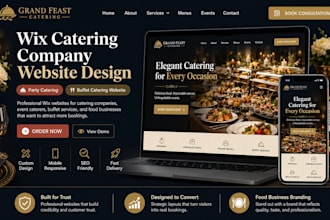 design wix catering companies website party catering buffet catering website