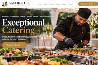 design wix catering companies website party catering buffet catering website