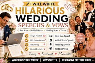 write hilarious vows or wedding speech