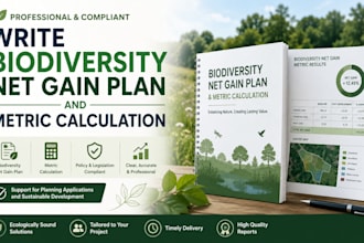 write biodiversity net gain plan and metric calculation