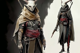 draw concept art, character illustrations and environment