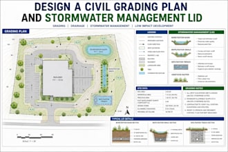 design a civil grading plan and stormwater management lid