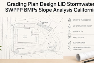 grading plan design lid stormwater swppp bmps slope analysis california