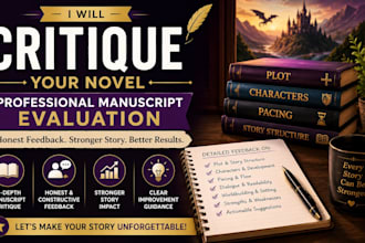 critique your novel and provide a professional manuscript evaluation