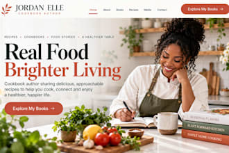 design wix cookbook authors website recipe book writer culinary author website