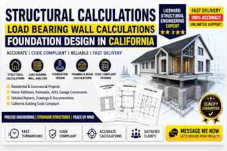 structural calculation load bearing wall calculations foundation design in ca