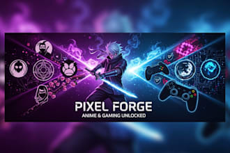 design professional anime or gaming youtube banner