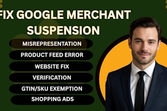 fix google merchant center suspension, misrepresentation and policy violation