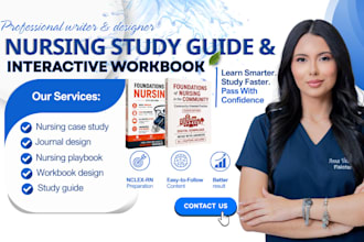 design, edit, format nursing study guides, nclex resources workbooks, ebook