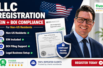 do llc registration, ein filling and boi compliance for non US residents