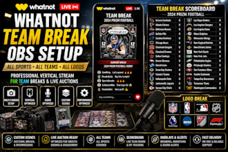 set up a vertical whatnot obs stream for live auctions