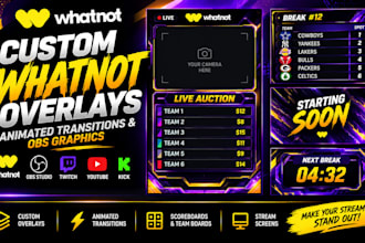 create custom whatnot overlays and animated obs graphics