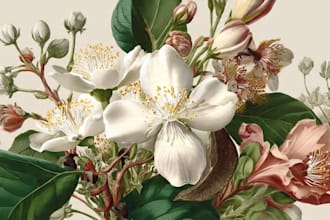 drawn botanical illustration, flower, plant