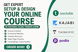 build your kajabi, teachable or podia course platform