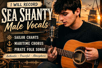 record sea shanty male vocals, sailor chants, maritime chorus, pirate folk songs