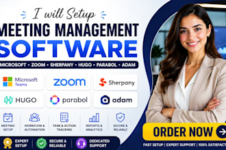 setup meeting management software microsoft zoom sherpany hugo parabol adam