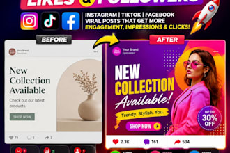 create viral instagram, tiktok and facebook posts