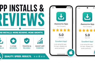 provide genuine app store reviews ios installs  app promotion
