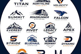 design a trucking logistics freight broker and dispatch logo