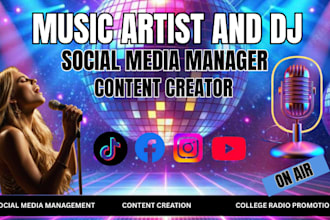 be your music artist, dj, record label social media manager and artist branding