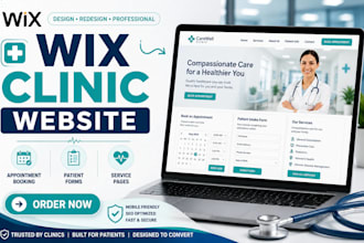 design wix clinic website appointment booking patient form service pages