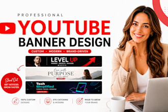 design a professional youtube banner, logo and complete channel art branding