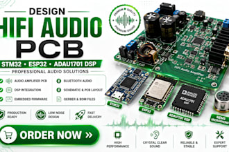 design stable hifi audio amplifier pcb using stm32 esp32 adau1701 dsp ble mems