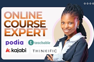 setup and upload online course on podia teachable school thinkific kajabi expert