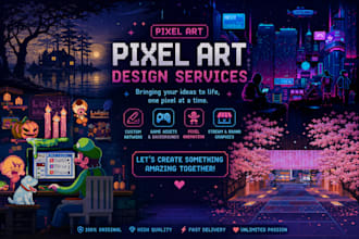 create retro pixel art sprites, animations and game assets