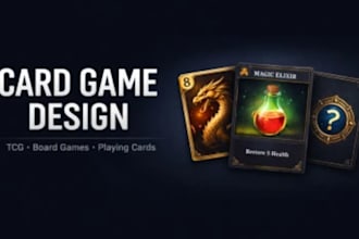 design card game, board game card frame design, card box for cards game art