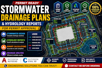design stormwater drainage plans and hydrology reports for permits
