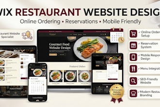 design, redesign wix restaurant website with online ordering and reservations
