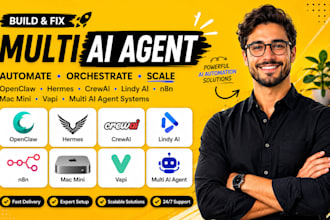 build multi ai agent openclaw hermes agent crewai lindy vapi retell ai n8n