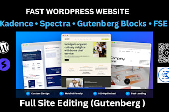 build fast wordpress website using gutenberg kadence and spectra blocks