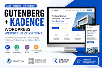 build a wordpress website using gutenberg and kadence blocks