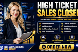 do sales closing, sales representation, lead generation, and cold calling