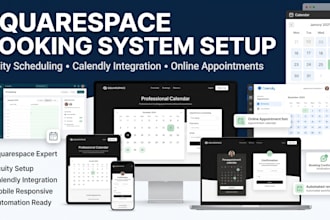 setup squarespace booking system, acuity scheduling and calendly