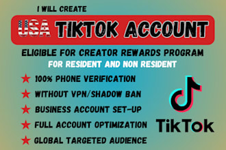 create uk, france, germany, usa tiktok account, usa tiktok shop, tiktok usa