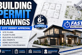 draw building permit plans permit drawings for city approval