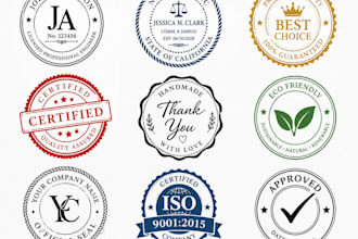 design custom stamps, certification seals, and professional badges
