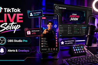 set or fix obs studio for tiktok live with animated overlay and stream alerts
