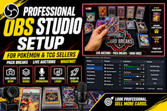 create a professional obs studio setup for pokémon and tcg sellers