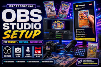 create a professional obs studio setup for whatnot and pokémon sellers